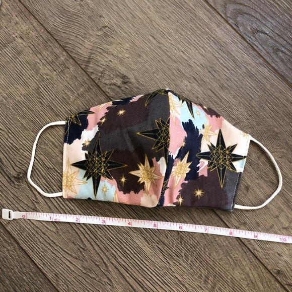 3 handmade floral star cotton face masks - Picture 3 of 8